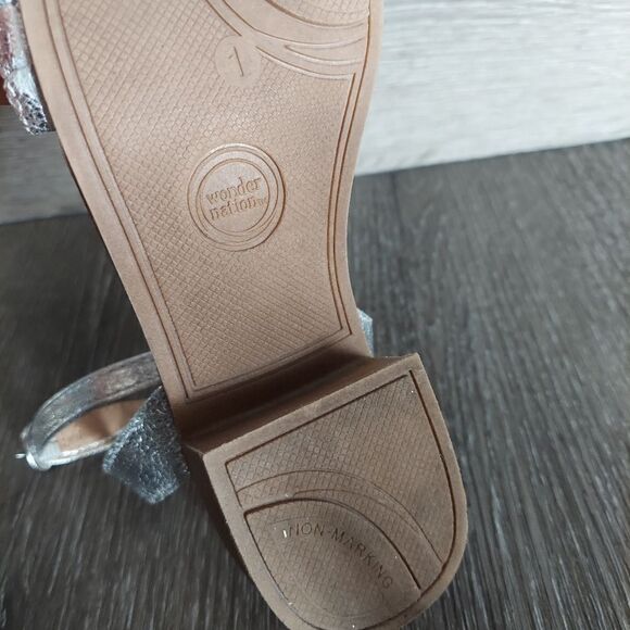 Wonder Nation Casual Braided Ankle-Strap Heeled Sandals Size 1 - Picture 4 of 7